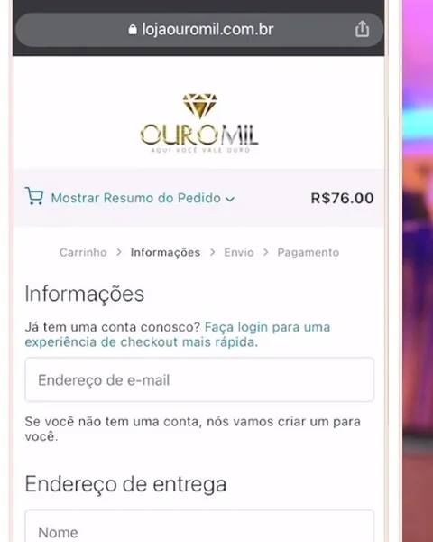 E-commerce de joias desenvolvido pela Agência Cria